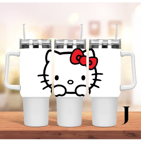 Sanrio Hello Kitty Tumbler 40 oz tumbler with hand carry handle and straw - Picture 12 of 17